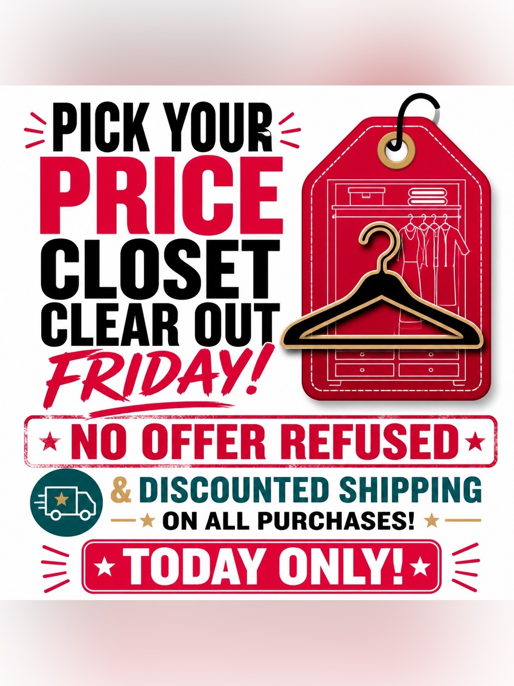 Pick You Price Closet Clear-Out Sale!